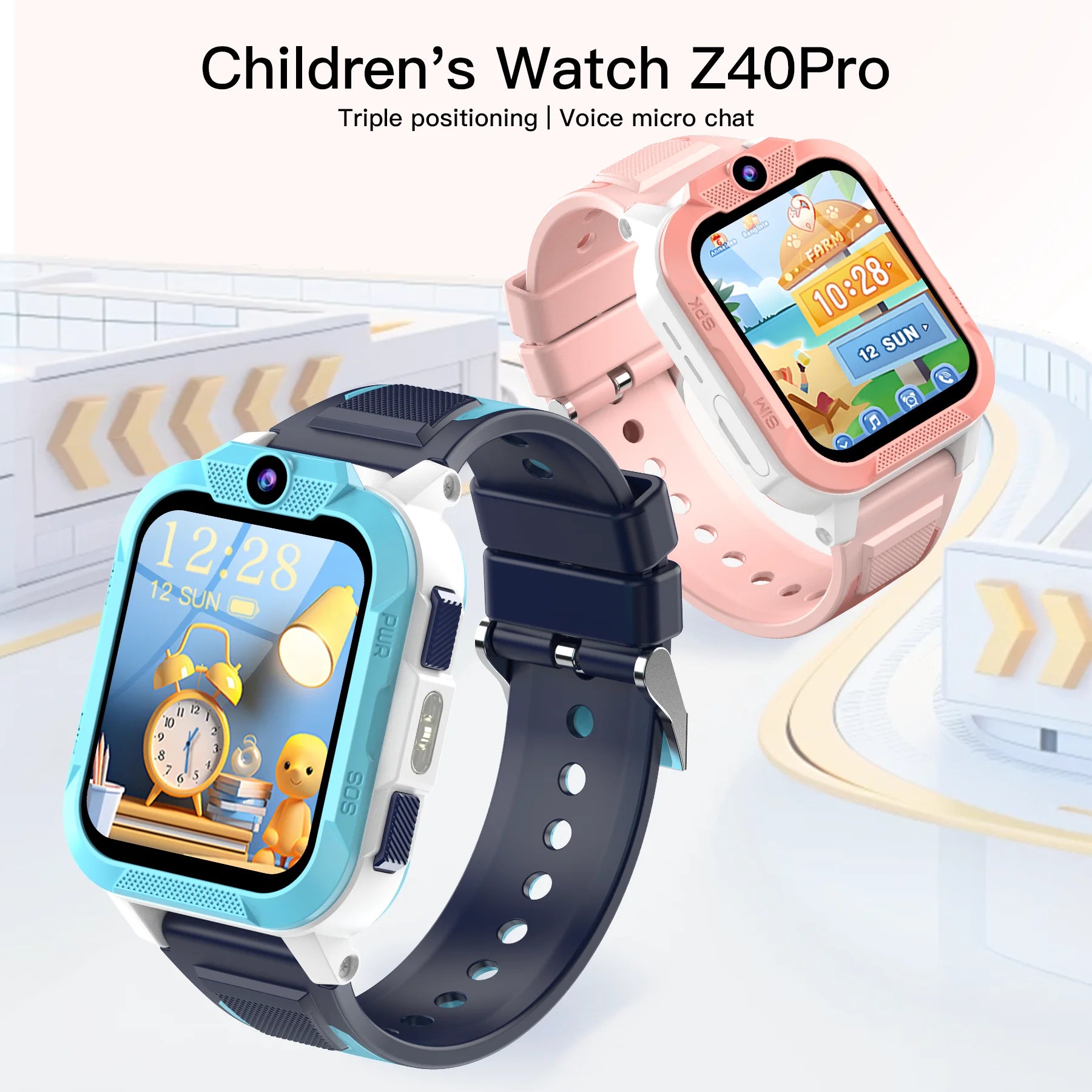 Blackview Z40 Pro Kids Smartwatch 1.83-inch TFT Screen GPS/SOS SIM 4G Smart Watch with Flashlight IP68 Waterproof Multi-wearing