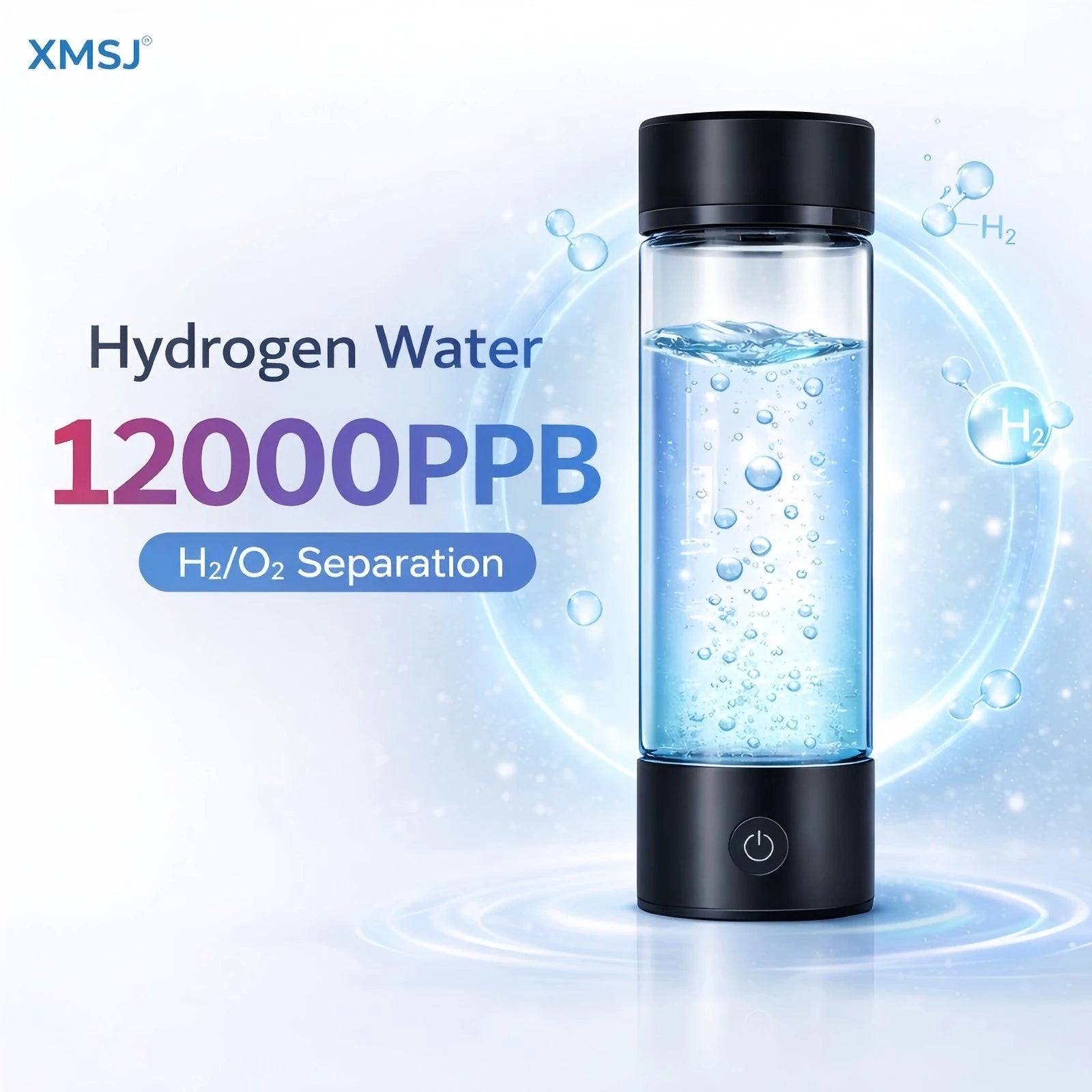 Tidesmit portable hydrogen water generator bottle with electric alkaline ionizer for hydrogen-rich health drinks