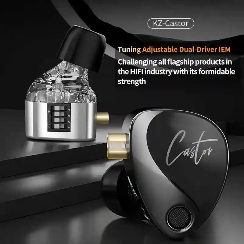 KZ Castor Tunable HiFi In-Ear Monitors | Dual-Driver Studio Precision Tidesmit