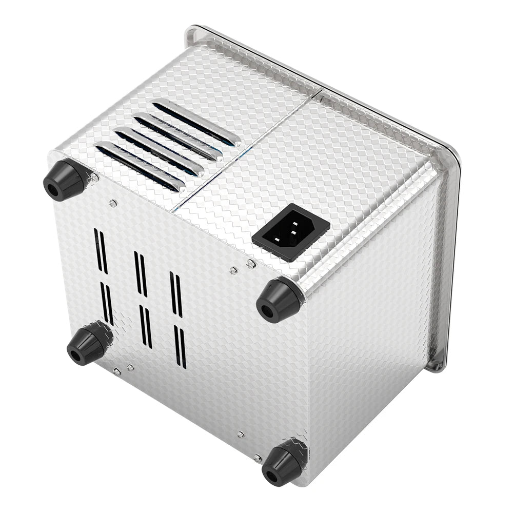 Tidesmit 1L digital ultrasonic cleaner with degas mode and 30-minute timer for cleaning jewelry and glasses, side view
