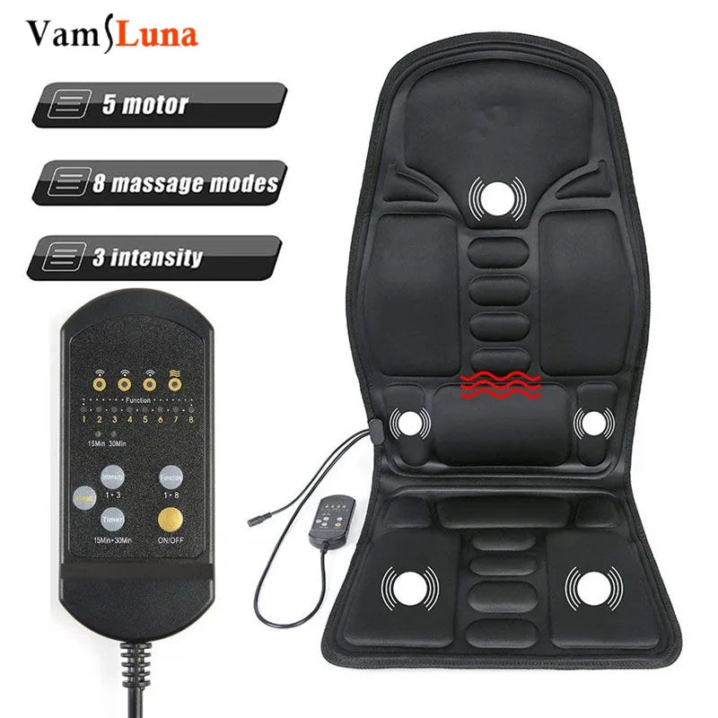 Heated Massage Seat Cushion for Back, Neck and Waist - Portable Relief Relaxation Treatment Tidesmit