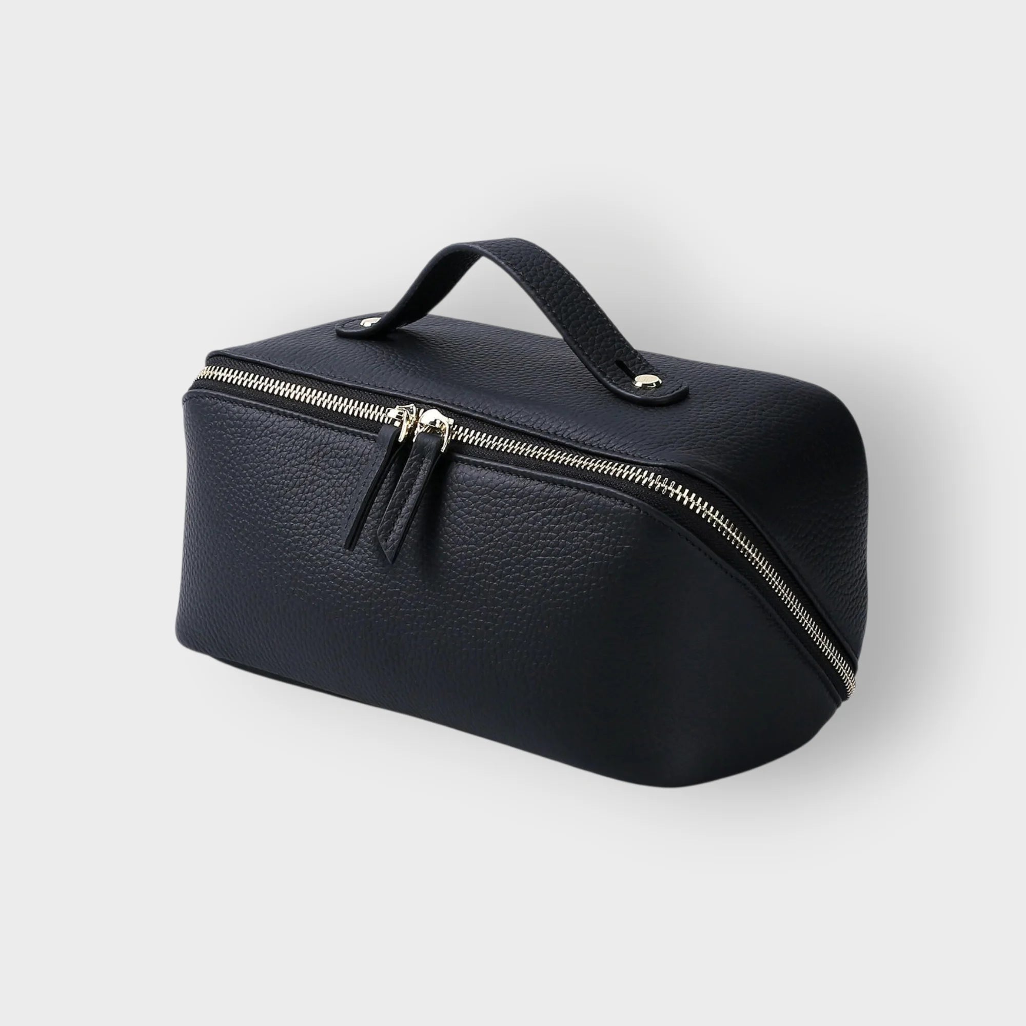 New Medium Capacity Genuine Leather Retro Candy Storage Box High-end Portable Waterproof Travel Cosmetic Soft Handle Zipper