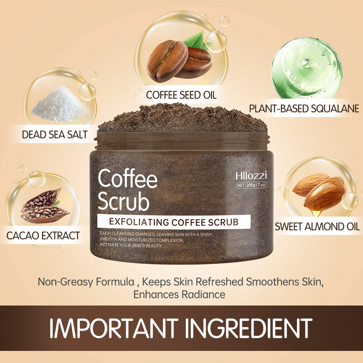 Coffee Body Scrub for Deep Exfoliation and Pore Cleansing - 250ml Scrubs Treatments Tidesmit