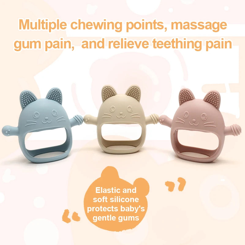 Baby Silicone Teether Gloves Toys BPA Free Silicone Soft Soothing Dental Care Gums Anti-eating Hand Molar Toys Baby Accessories