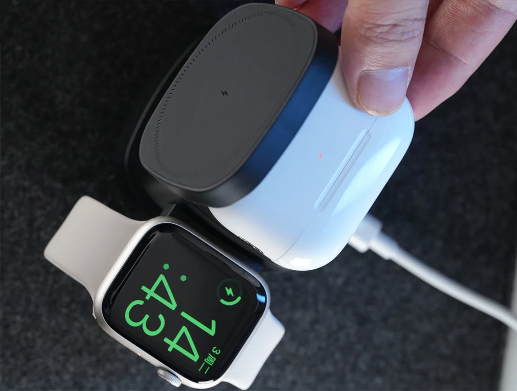 3-in-1 Wireless Charger for iPhone, Apple Watch & AirPods - Qi Certified Tidesmit