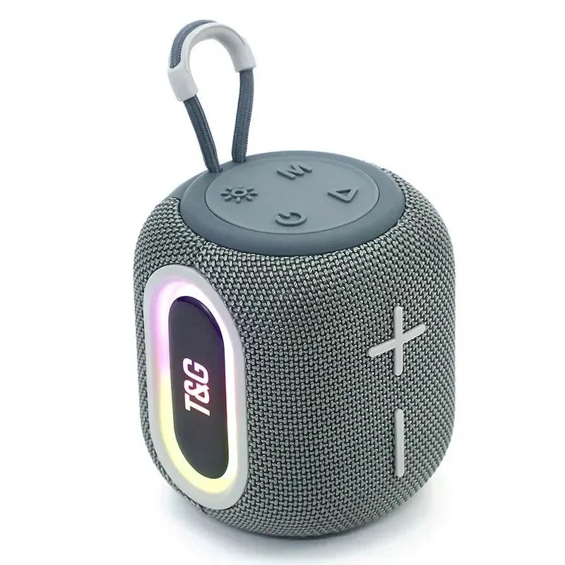 Portable BT Speaker Mini Outdoor Subwoofer with TWS/AUX Braided Music Center with Colorful Light for Parties Mobile Phones Gray My Store