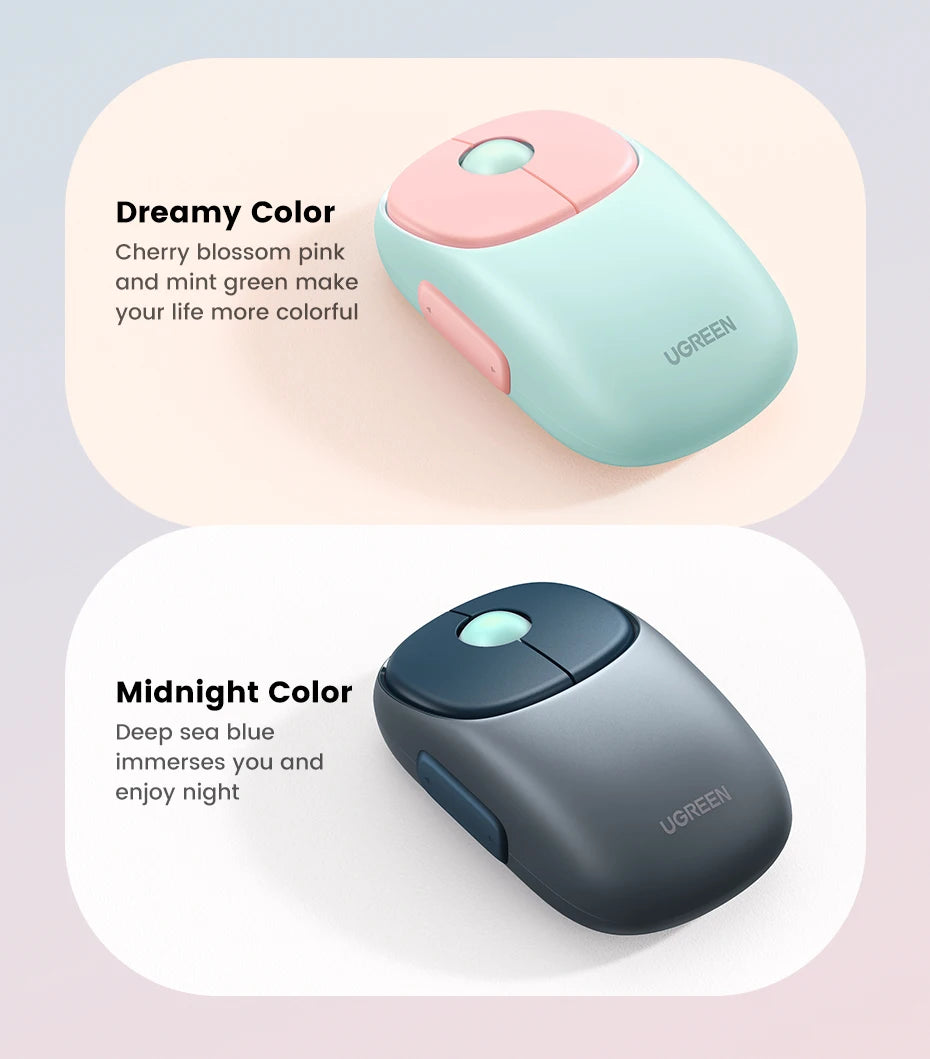 UGREEN Slim Wireless Mouse Rechargeable Bluetooth 5.0 3.0 2.4G  4000 DPI Charging Bluetooth Mouse For MacBook iPad Tablet Laptop
