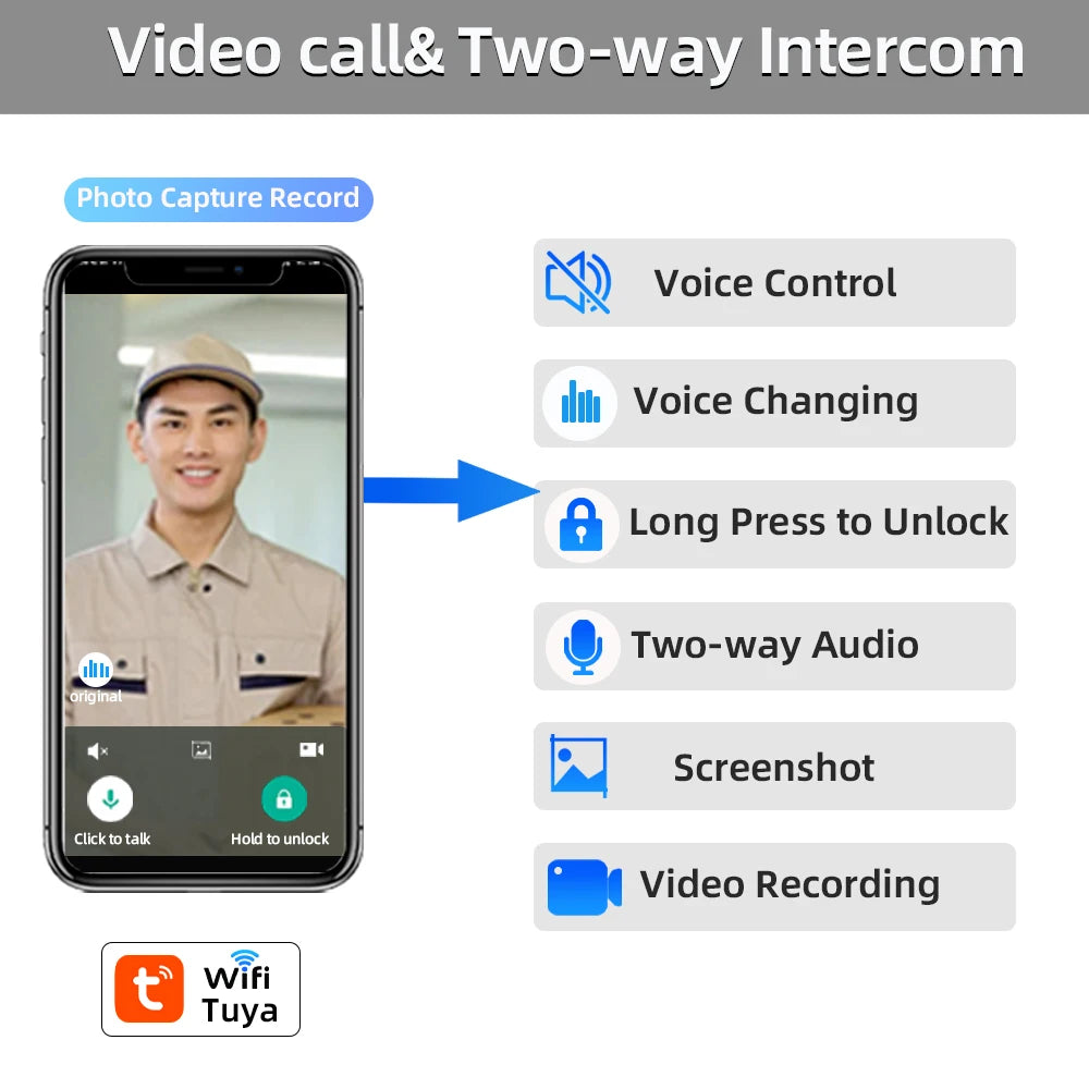 RAYKUBE P8 Tuya WiFi Camera Palm Vein Smart Lock Face Recognition Digital Fingerprint Lock With Video Call 21-language Voice