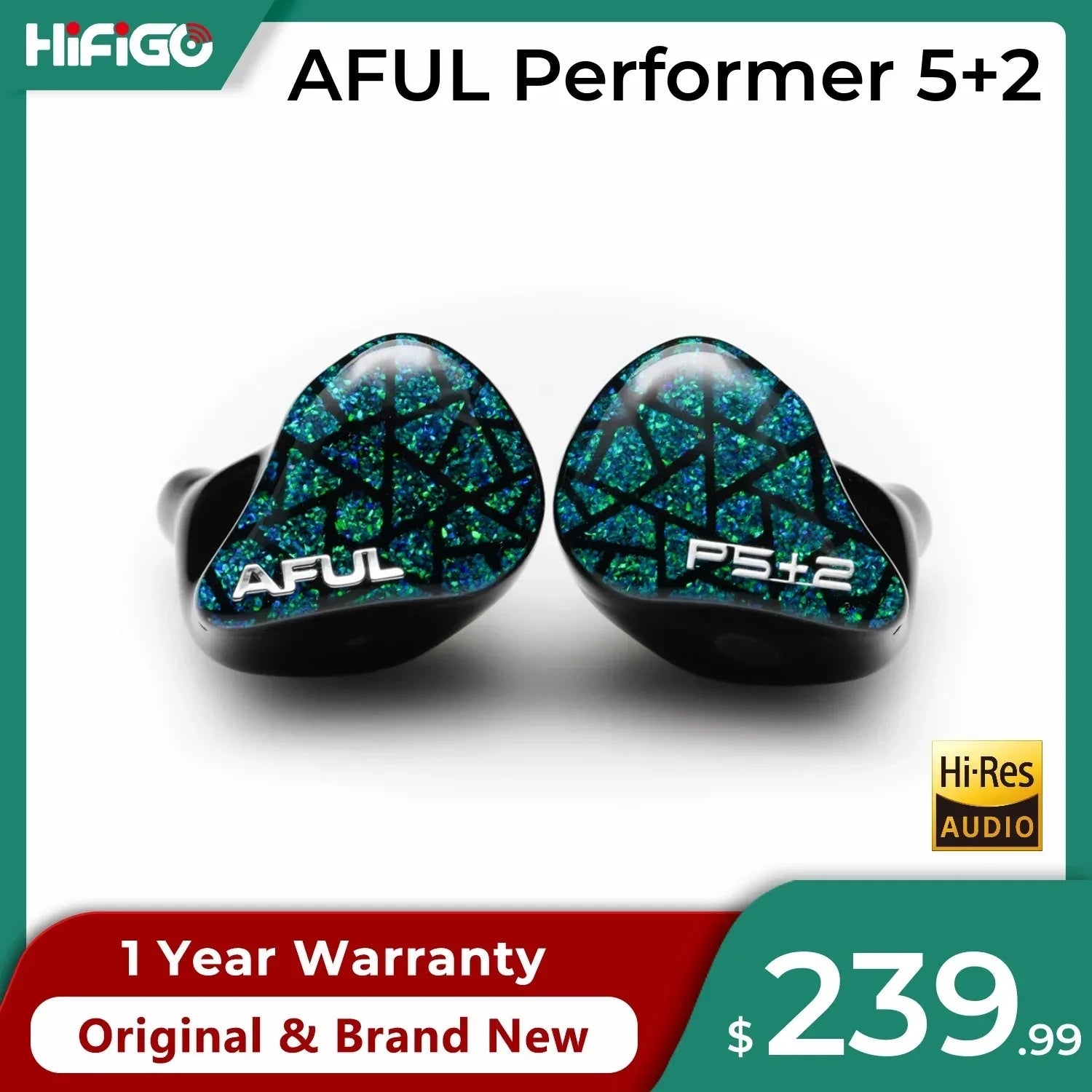 AFUL Performer 7 Wired IEMs | 7-Driver Hybrid HiFi Audio | Tidesmit Tidesmit