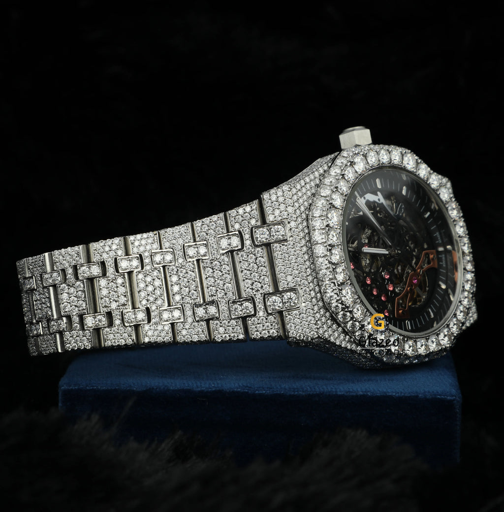 Discover the Epitome of Luxury in Custom High Quality Stainless Steel Mens Chronograph Moissanite Diamond Watch With VVS Clarity