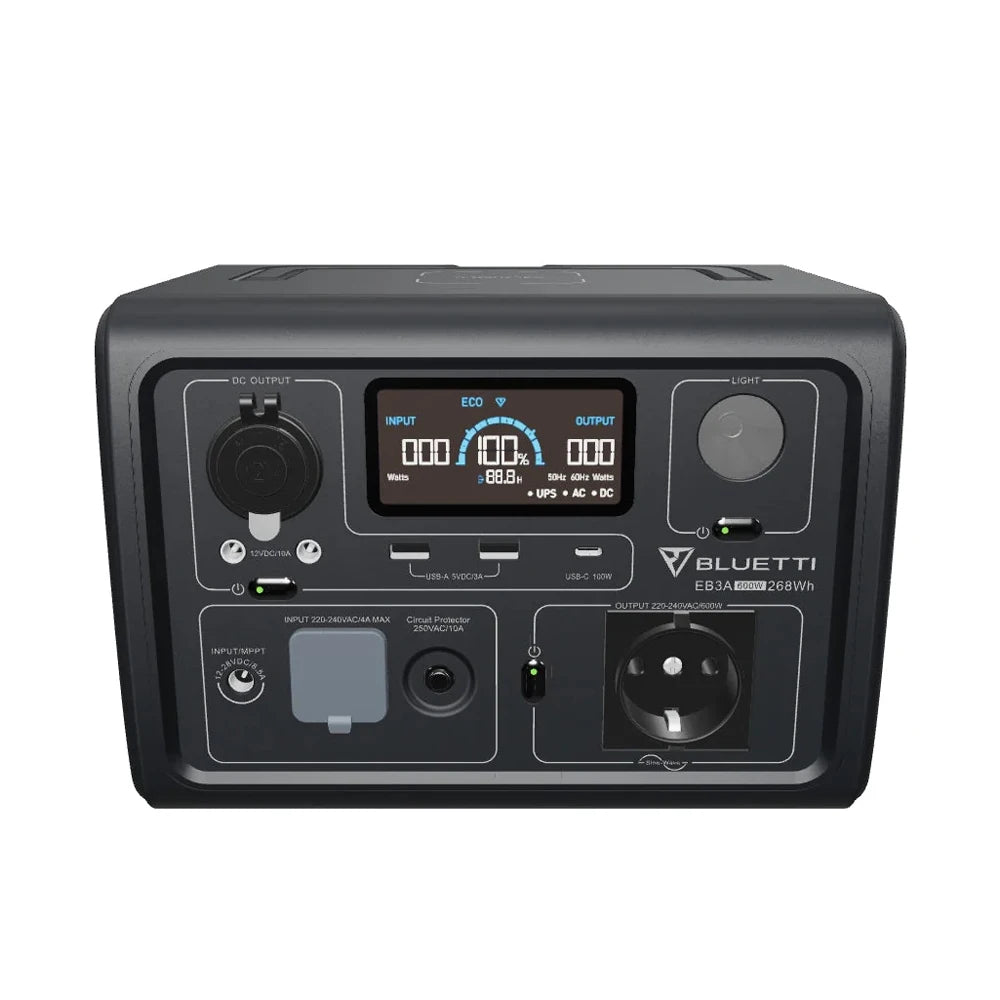 BLUETTI Portable Power Station 268Wh LiFePO4 Fast Charging Battery Tidesmit