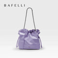 BAFELLI 2026 NEW WOMEN'S BAG LEATHER CASUAL BUCKET HANDBAGS FOR FEMALE TREND FASHION SHOPPER PURSE LUXURY BRAND SHOULDER