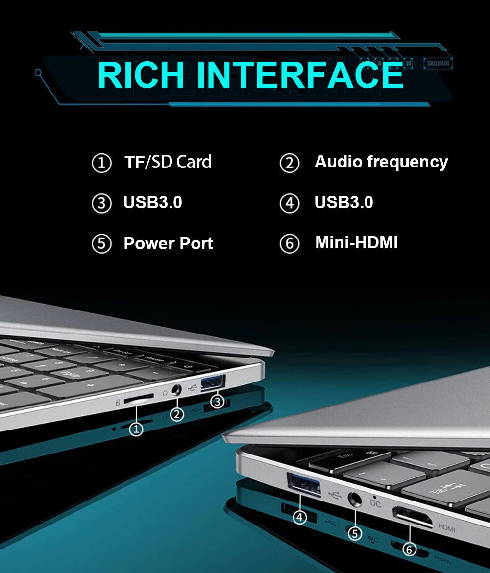 Windows 11 Intel i9-10980HK i3-6100U 15.6 inch Portable Laptop Fingerprint Unlock Notebook 16GB 1TB 2TB Gaming Laptops Computer