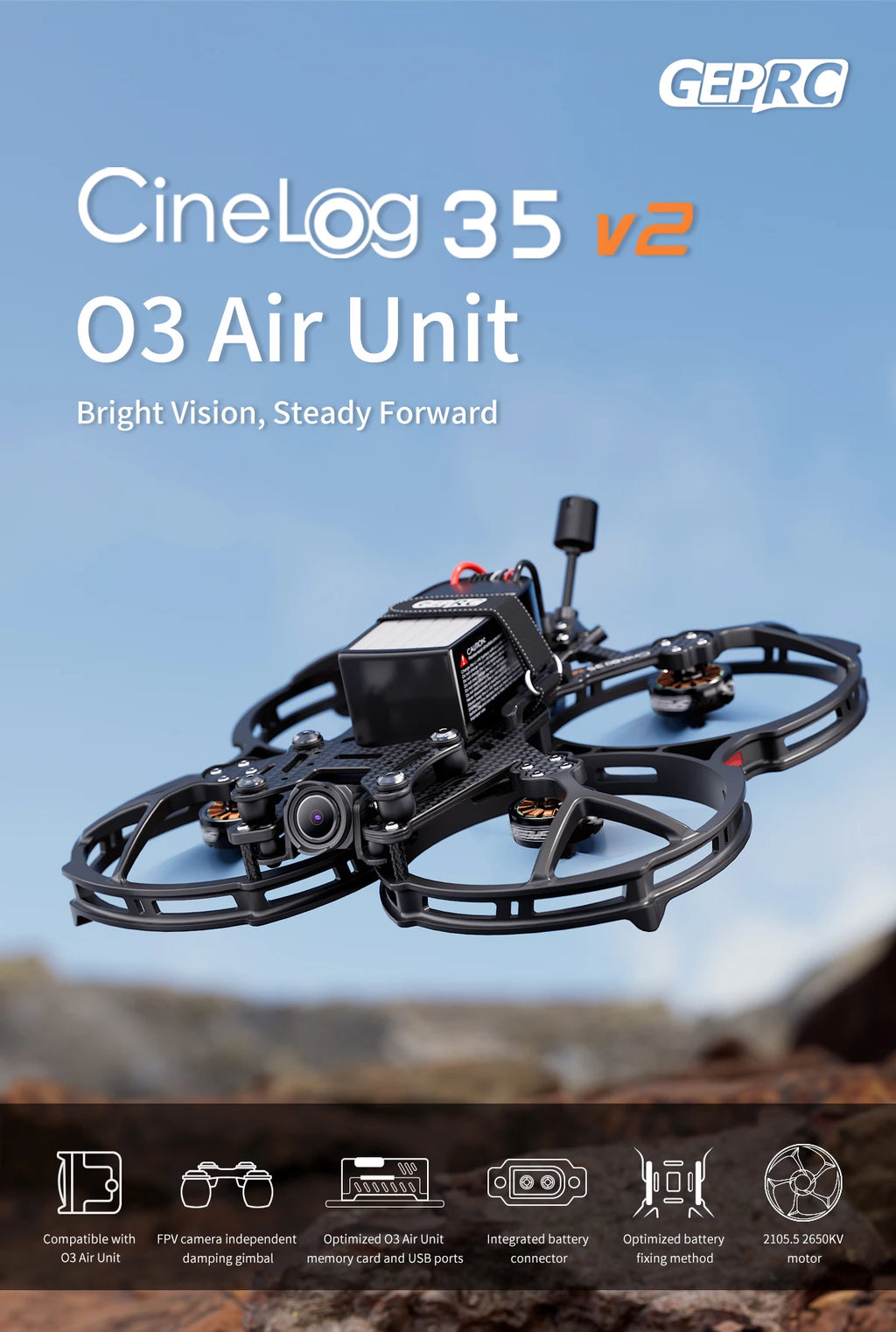GEPRC Cinelog35 V2 Analog 6S FPV Drone for Freestyle Cinematography Tidesmit