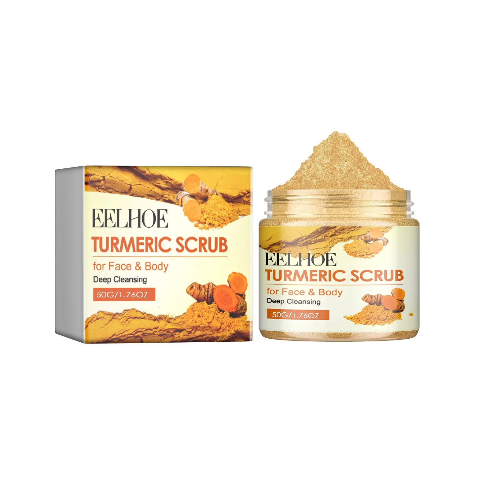 Turmeric Face and Body Scrub for Brightening Skin, 50g Boxed Scrubs Treatments 50g boxed Tidesmit