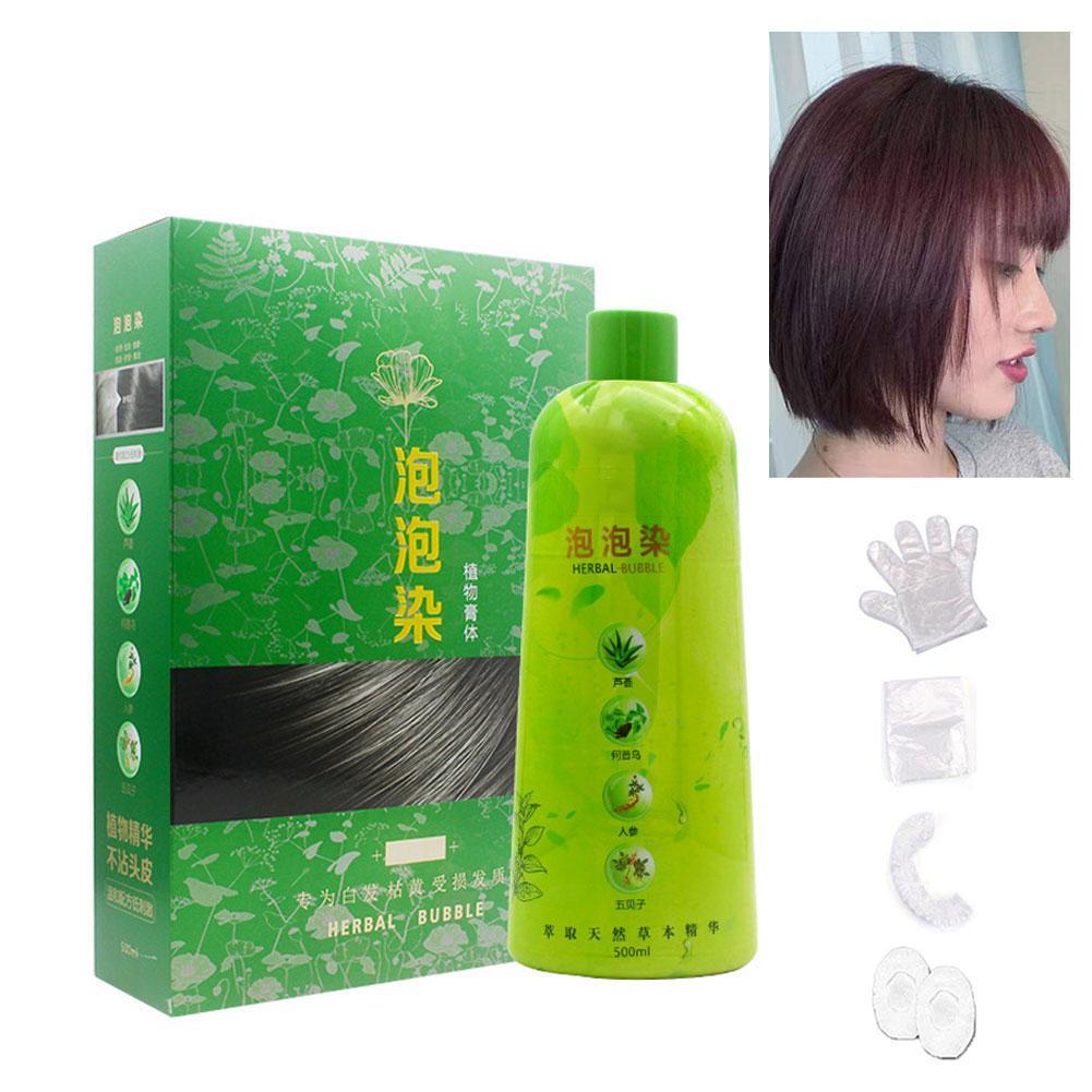Brimless Shampoo 3 In 1 Black Hair Dye Coloring Shampoo Nourishes Long Lasting For Men Women Bubble Gray Hair Dye Shampoo 500ml