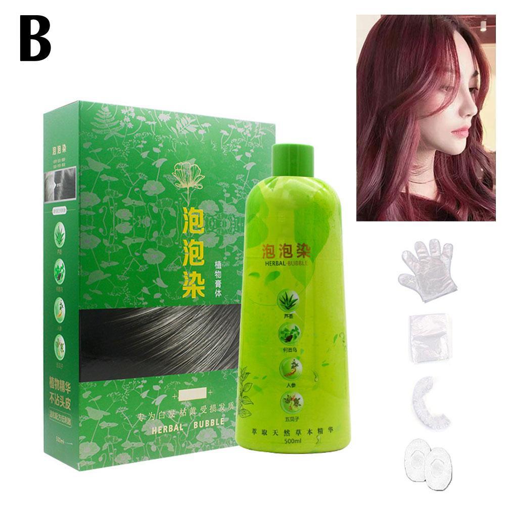 Brimless Shampoo 3 In 1 Black Hair Dye Coloring Shampoo Nourishes Long Lasting For Men Women Bubble Gray Hair Dye Shampoo 500ml
