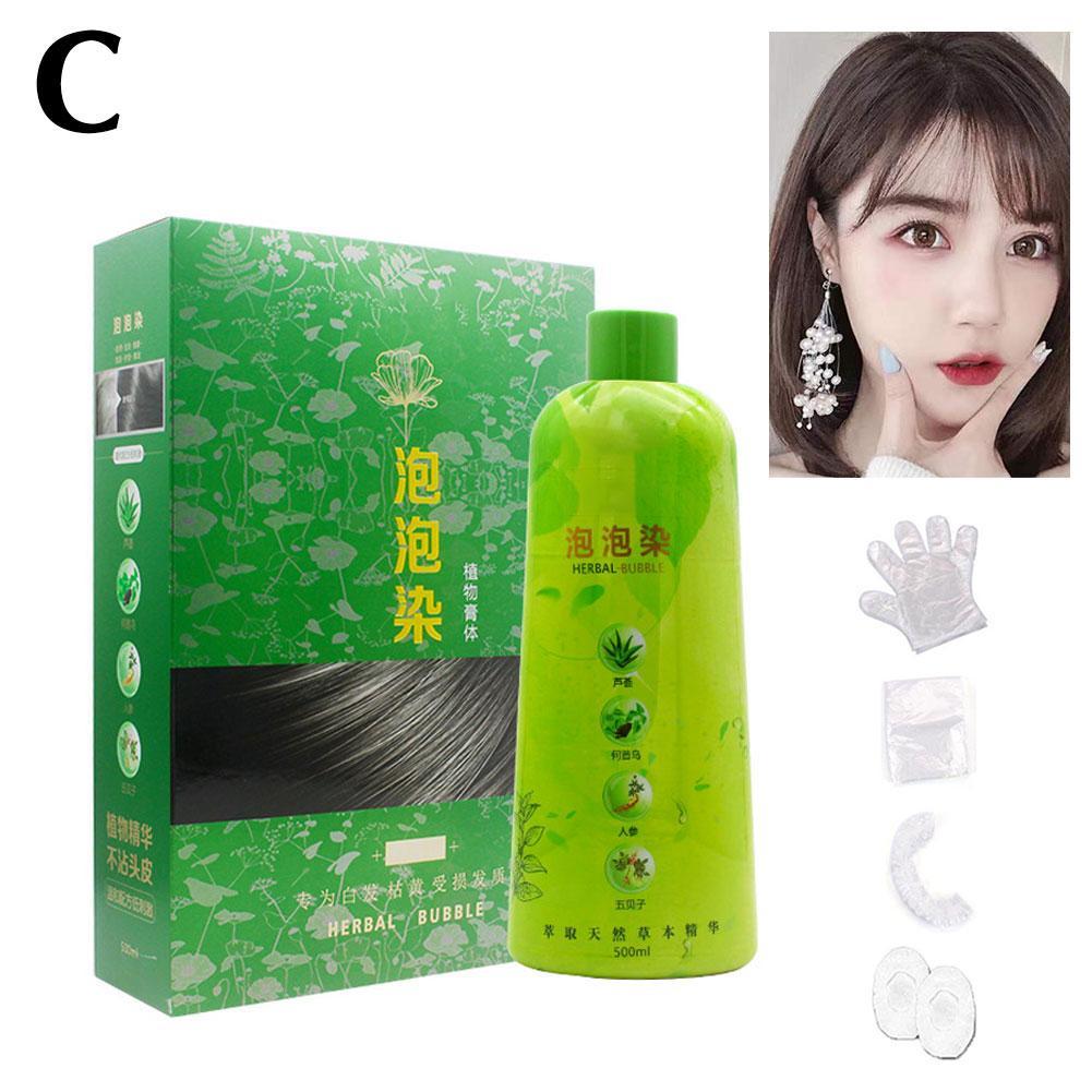 Brimless Shampoo 3 In 1 Black Hair Dye Coloring Shampoo Nourishes Long Lasting For Men Women Bubble Gray Hair Dye Shampoo 500ml