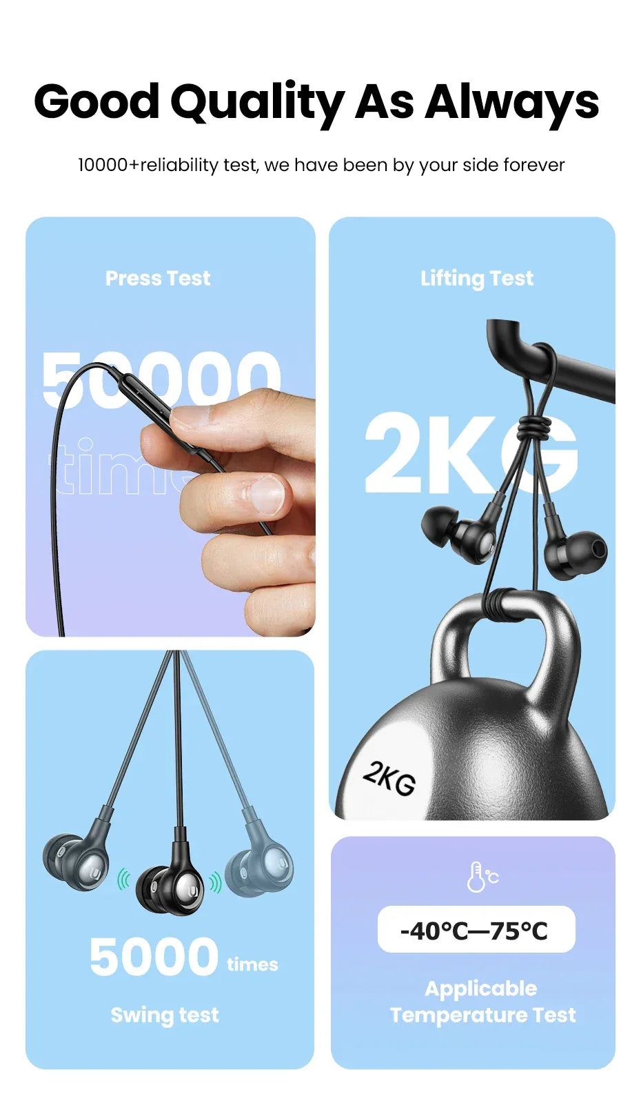 Wired Earbuds With Noise Cancelling Microphone by Tidesmit Tidesmit