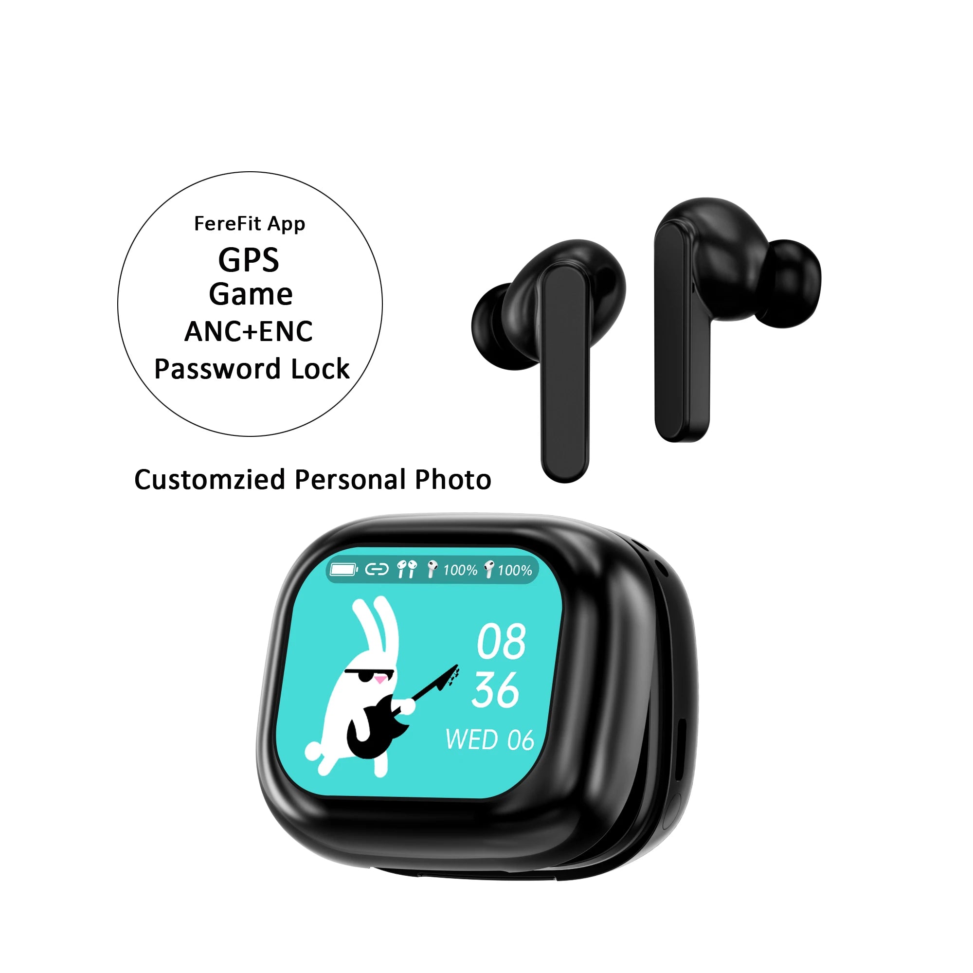 Wholesale Tws Wireless Earbuds ANC ENC WT-2 Wireless Earbuds In-ear Headphones Headset Bt Tws Earphones Headphones with APP Tidesmit