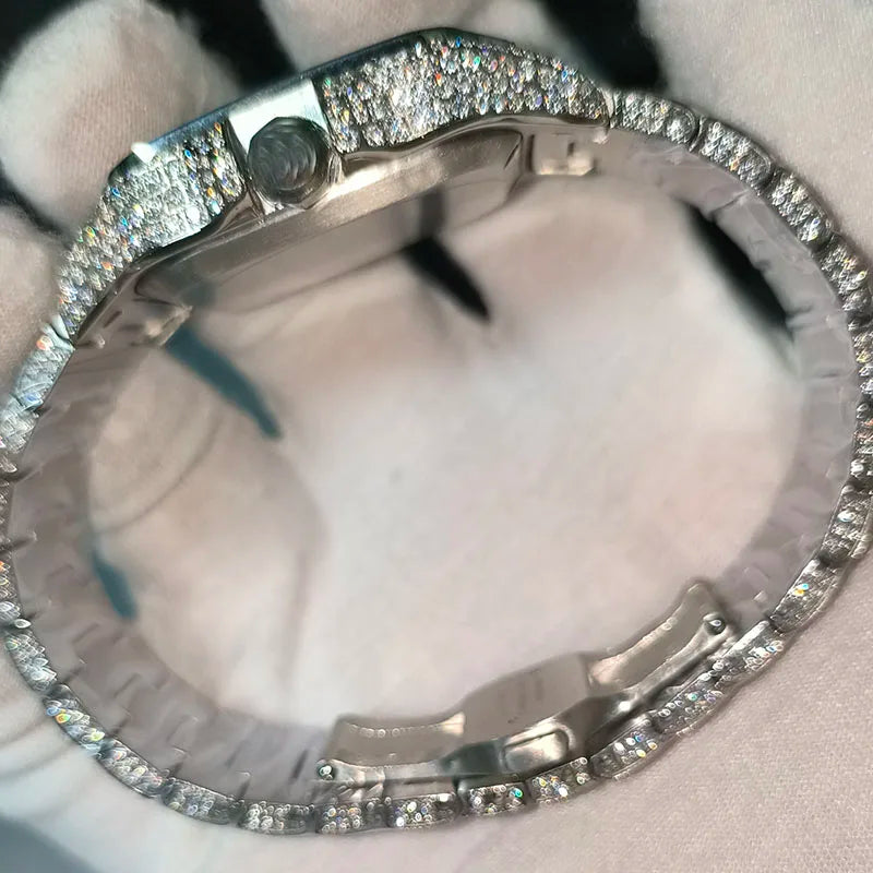 Top Fashion Luxury Automatic Moissanite Watch Beautifully Crafted Stainless Steel Custom Watch for Men's Watch