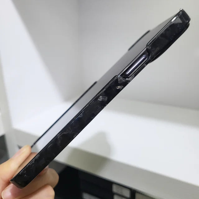 100% Real Carbon Fibre Irregular Shape Phone Cases for Iphone 15 Black Cool Special Iphone Phone Case Custom Tidesmit