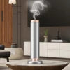 Newest Aroma Diffusers Silent Luxury Tower Type Essential Oil Nebulizer Aromatherapy Scent Machines with Anti-Leakage Design Silver Tidesmit