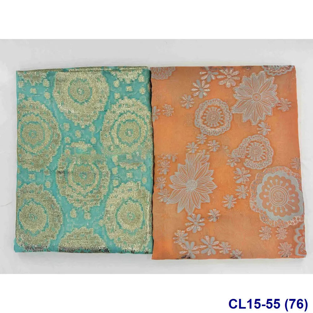 Lisami RTS Luxury Silk Fabric Elegant Multi-Color 3D Metallic Handcut for Dresses Weddings and Curtains