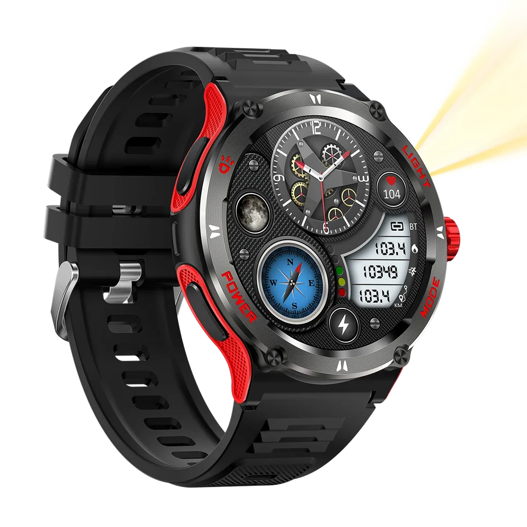 OEM ODM Supplier Electronic Digital KT76 Smartwatch Flashlight 3ATM Waterproof Swimming Running Sport Smart Watch for Men - Tidesmit