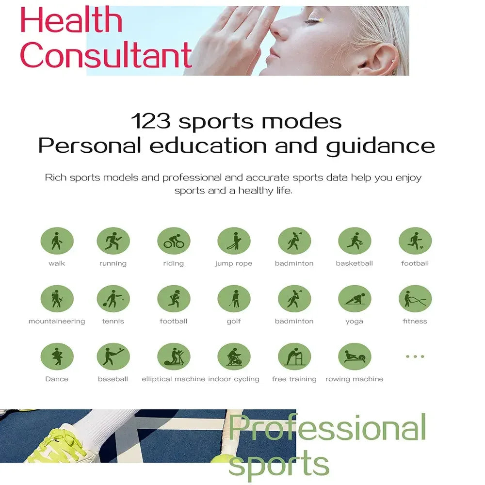 New Smart Watch Sport Fitness Tracker Blood Pressure Heart Rate Monitor Women Bracelet Smartwatch for Digital Wristwatch - Tidesmit