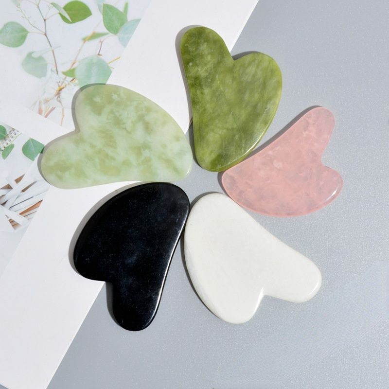 Jade Gua Sha Heart Massage Stone | Tidesmit Premium Facial Tool Back Massage Instrument Tidesmit