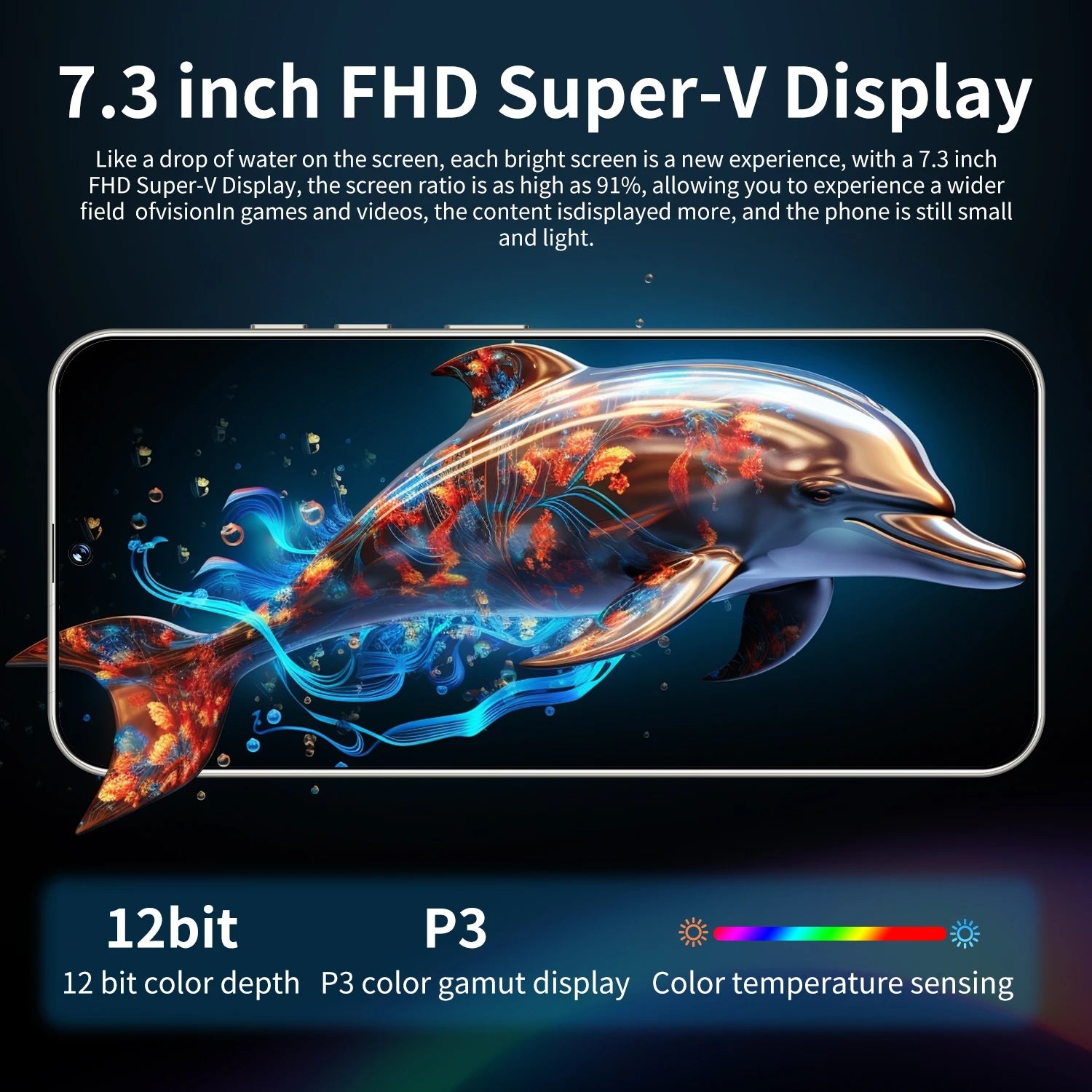 Tidesmit S25 Ultra smartphone with 22GB RAM, 1TB storage, 7.3-inch screen, and Android 15 in a sleek premium design.