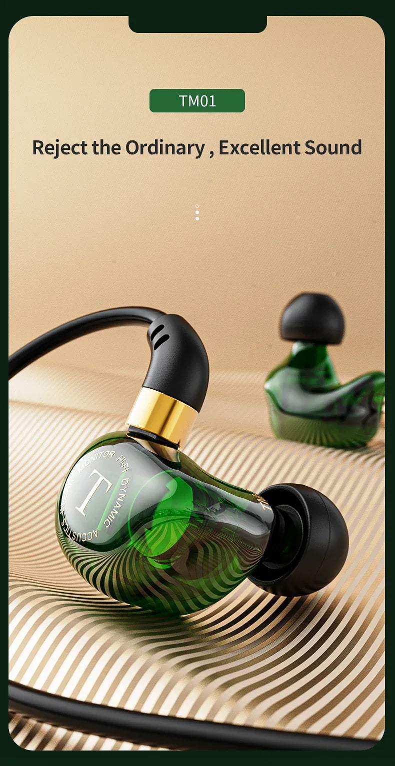 Tidesmit Wired Headphones with Dual Drivers and Bass Stereo - 1 Pair Tidesmit