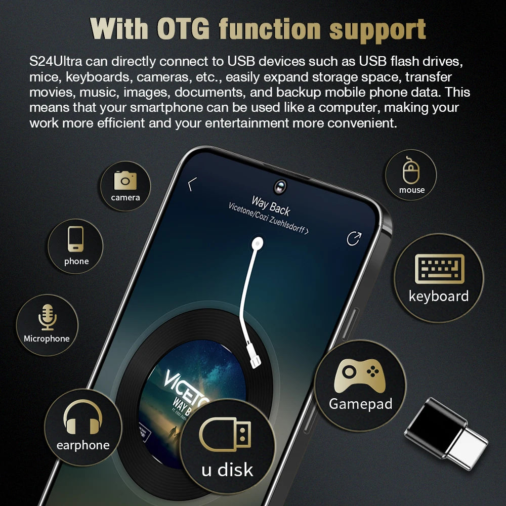 Refurbished Samsung S24 Ultra 5G 1TB DualSIM smartphone in black with 16GB RAM for global use