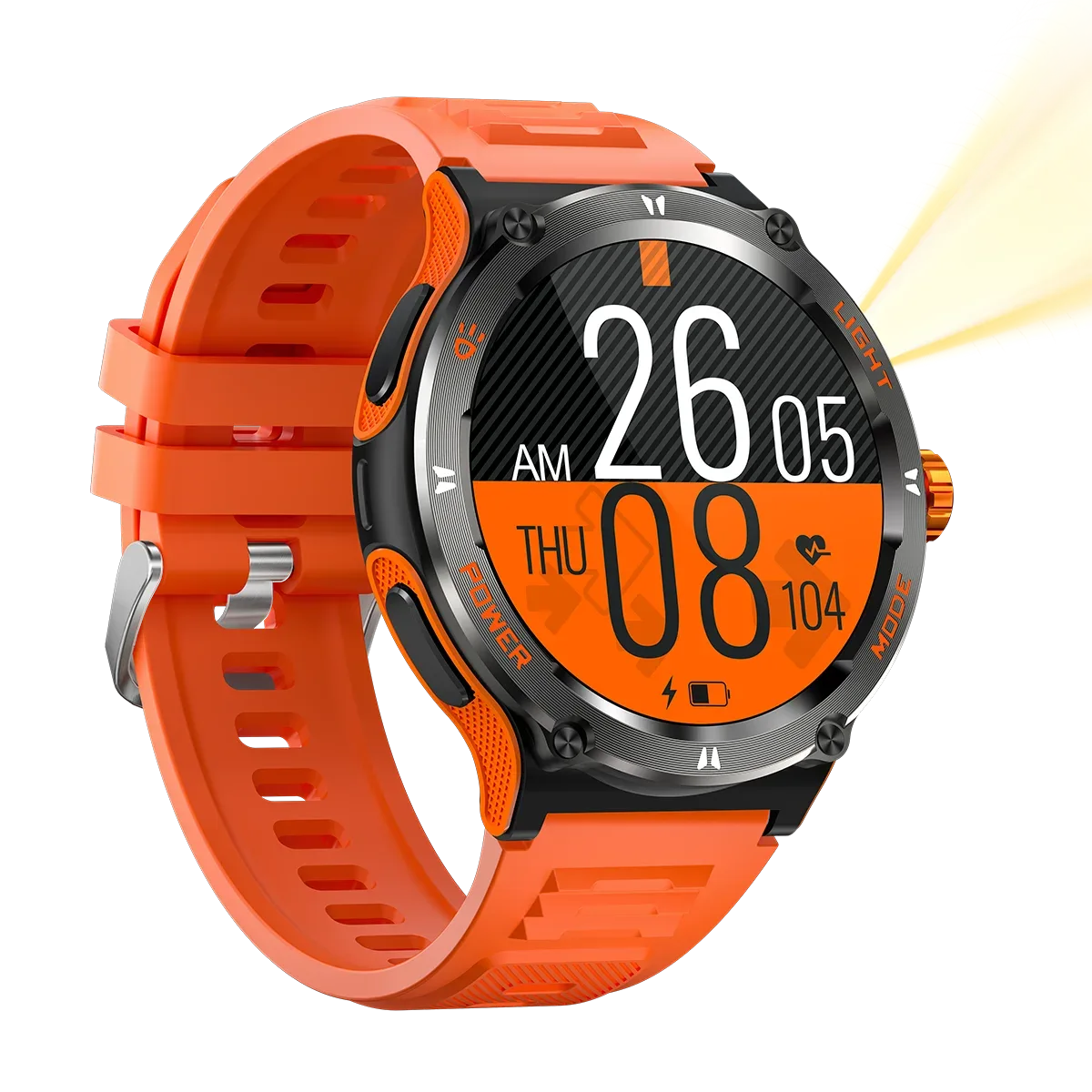 OEM ODM Supplier Electronic Digital KT76 Smartwatch Flashlight 3ATM Waterproof Swimming Running Sport Smart Watch for Men - Tidesmit