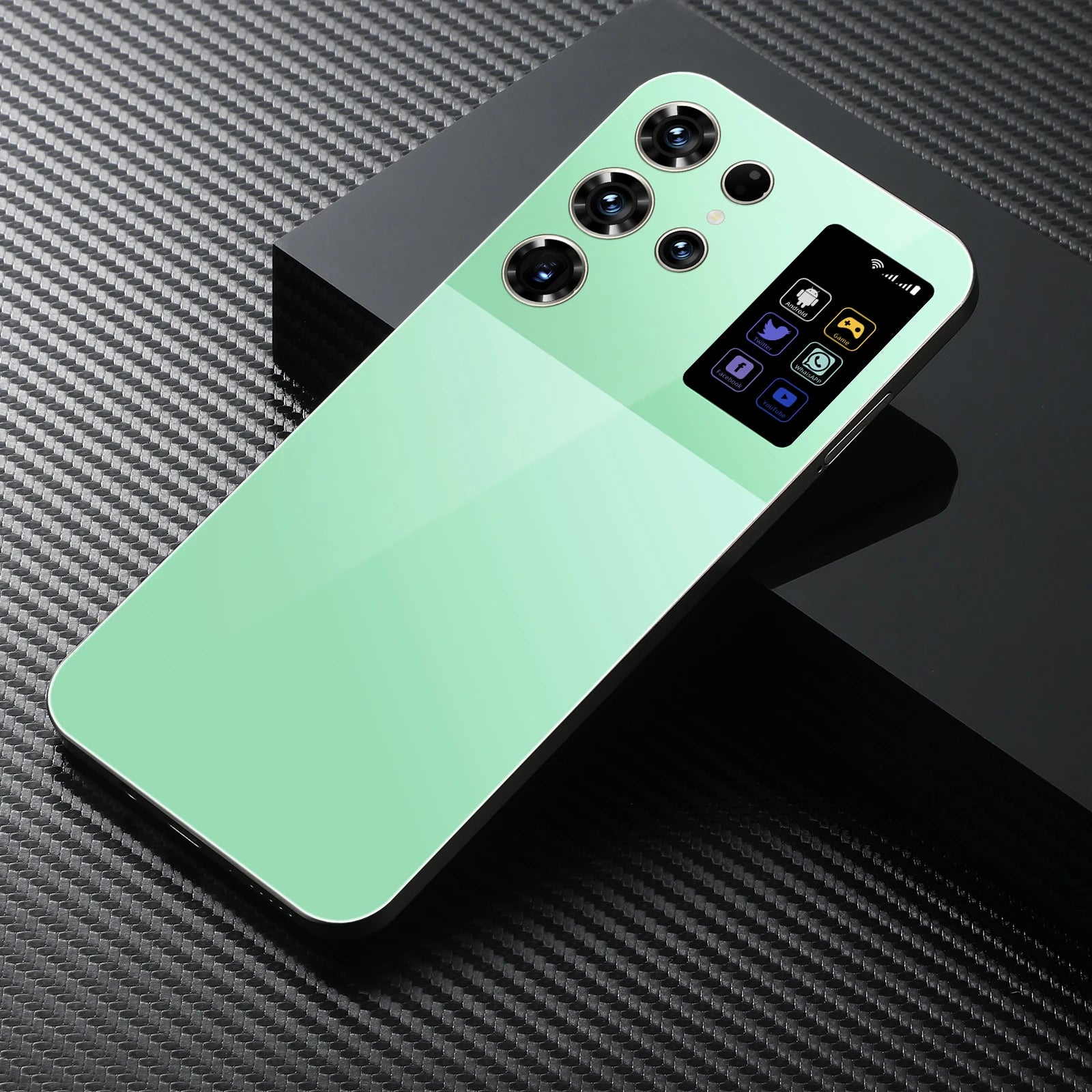 2025 New S26 Ultra Android 14 5G Smartphone 16+1TB 4G 5G 7.3inch HD Screen 72+108MP Dual Card Cell Mobile Phone Green 16g Tidesmit