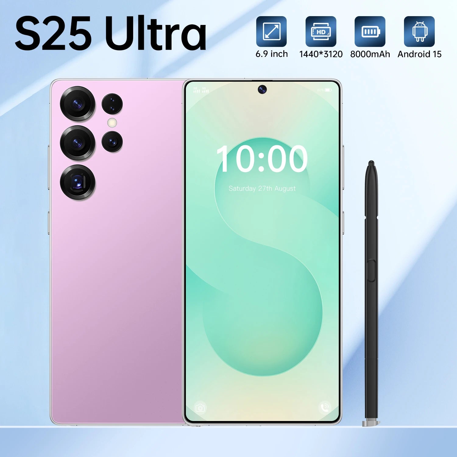 S25 Ultra 7.3-inch 5G smartphone with 16GB RAM 1TB storage and 8000mAh battery unlocked dual SIM rear view