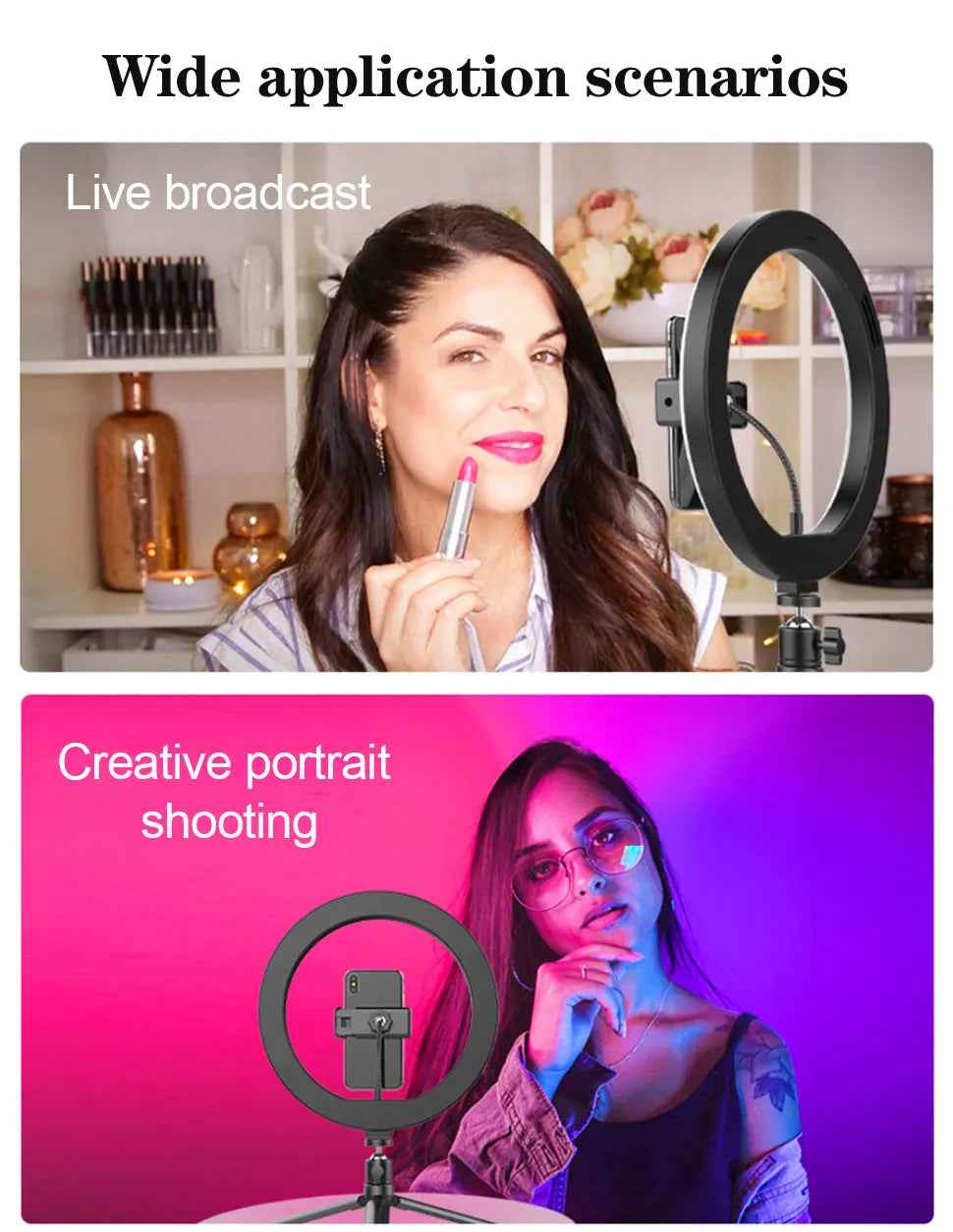 10 Inch LED Ring Light with Phone Holder | Adjustable Studio Lighting Tidesmit
