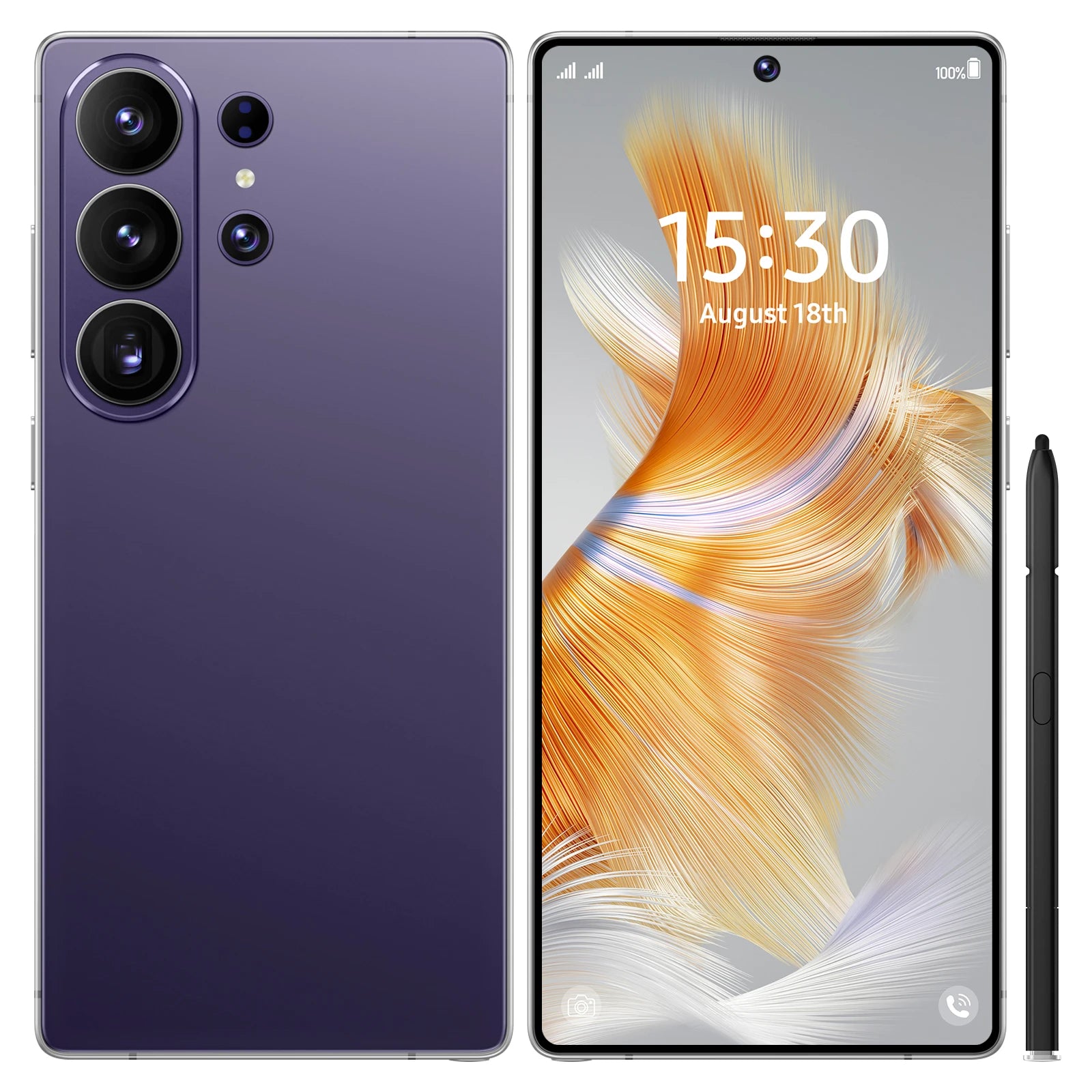 2026 S26 Ultra smartphone with 7.3 inch 144Hz display 16GB RAM 1TB storage Android 15 unlocked 108MP camera gallery 9