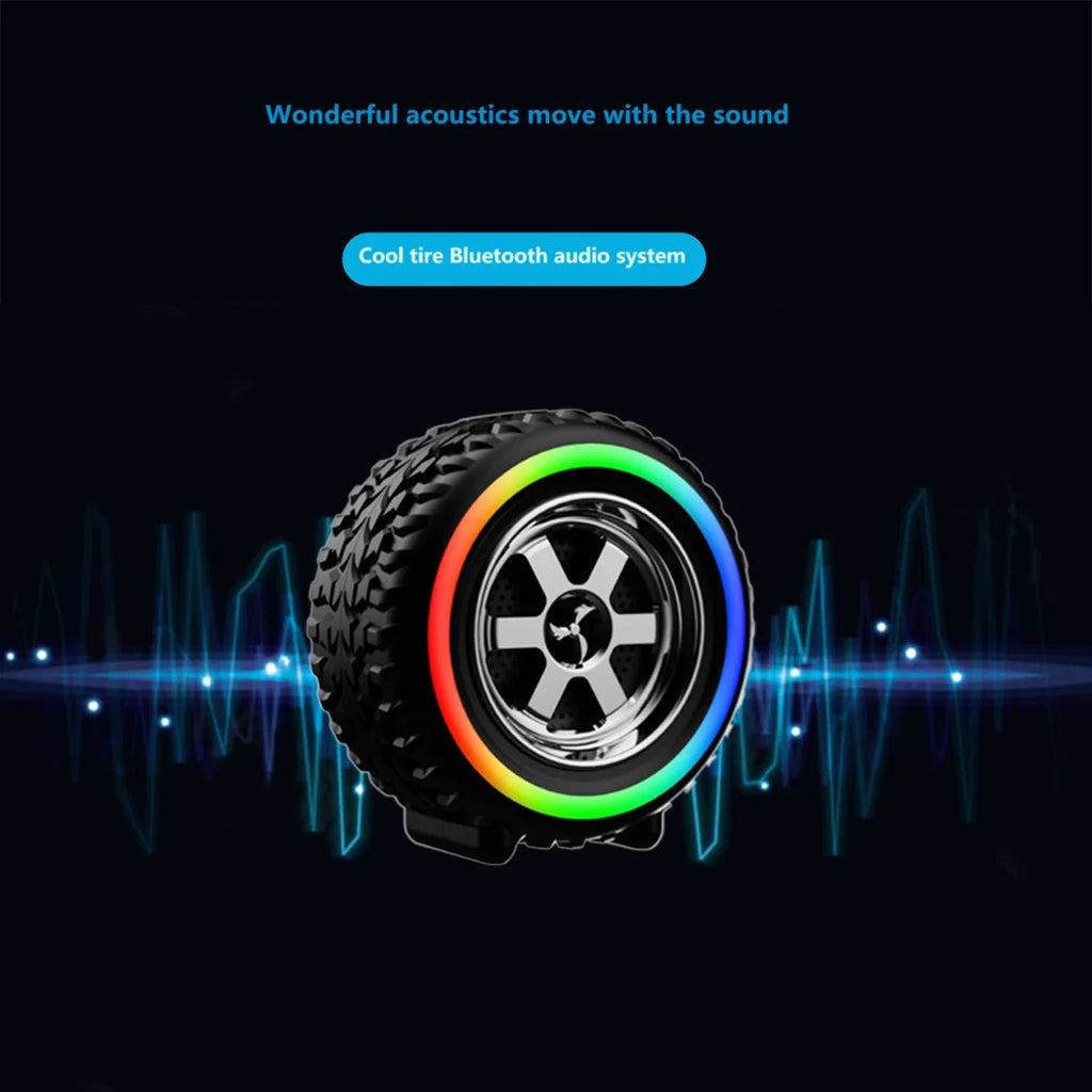 2023 New Tire Sound Outdoor Intelligent Portable Bluetooth Sound Portable Multifunctional Subwoofer Card Mini Speaker My Store