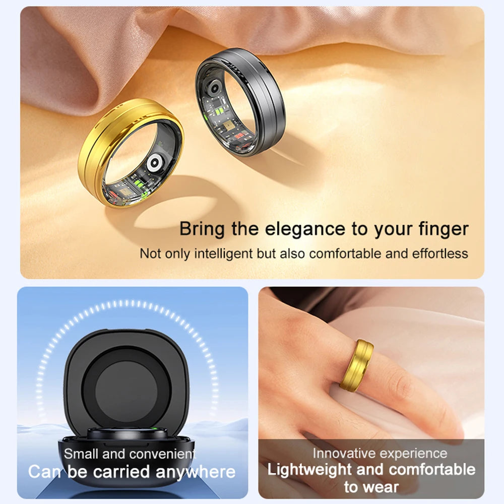 SENBONO R06 Smart Ring Blood Oxygen Heart Rate Sleep Health Tracking Smartring Wearable Devices Ring for Men Woman Couples Tidesmit