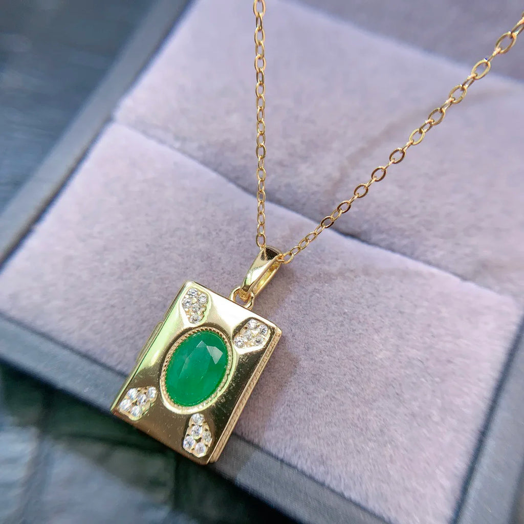 Hot Sale 925 Sterling Silver 18k Gold Plated Natural Opal Fashion Cartoon Jewelry Pendant Charm Women Necklace for Gift Giving