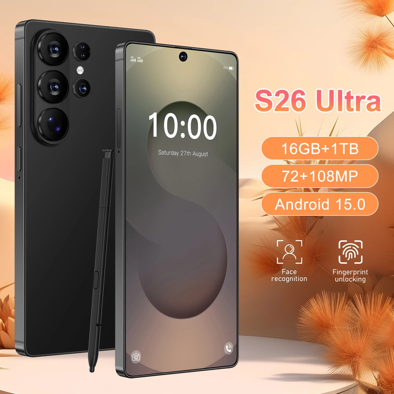 S26 Ultra 5G smartphone with 22GB RAM 2TB storage Android 15 and 108MP camera, eighth gallery image