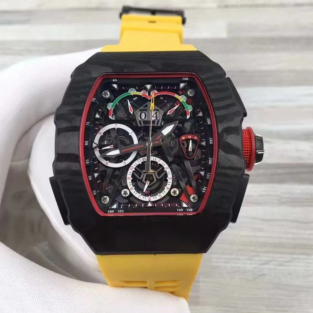 Hot Selling Black Color Waterproof Watch with Fully Automatic Mechanical Movement, Luxurious Men's Mechanical Watch