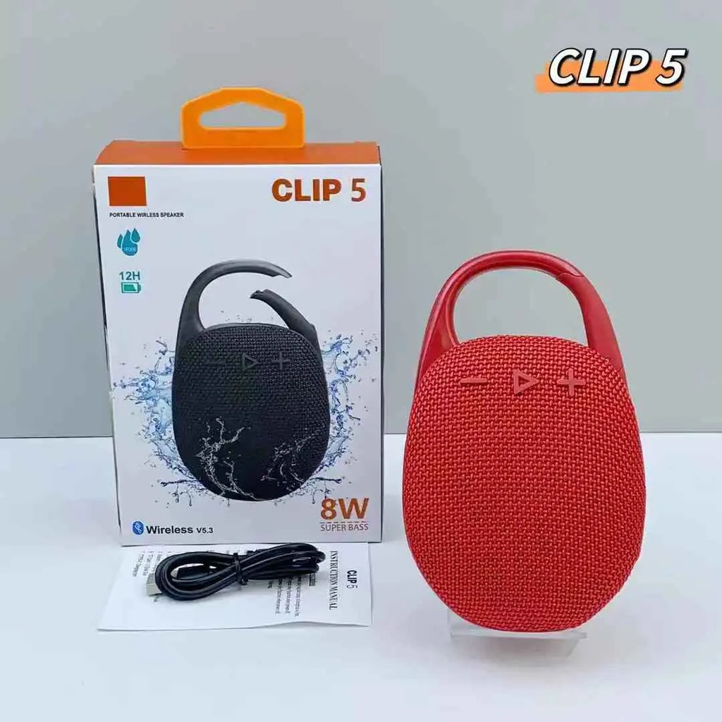 Clip5 Mini Portable Wireless BT Speaker 5W Bass Outdoor Sport Speaker Home Gift Clip4 Mini Boombox Speakers With Hook My Store