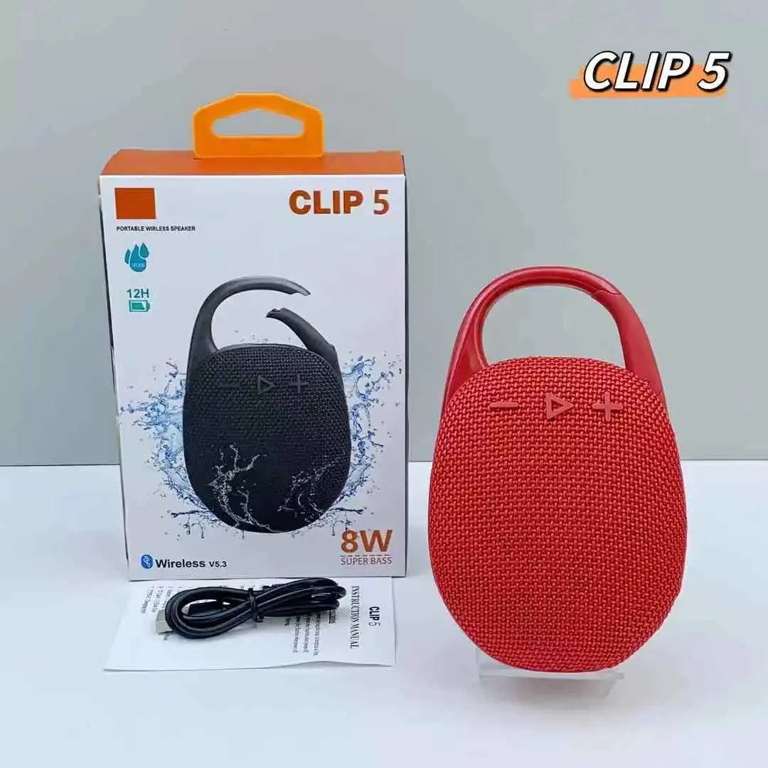 Clip5 Mini Portable Wireless BT Speaker 5W Bass Outdoor Sport Speaker Home Gift Clip4 Mini Boombox Speakers With Hook My Store