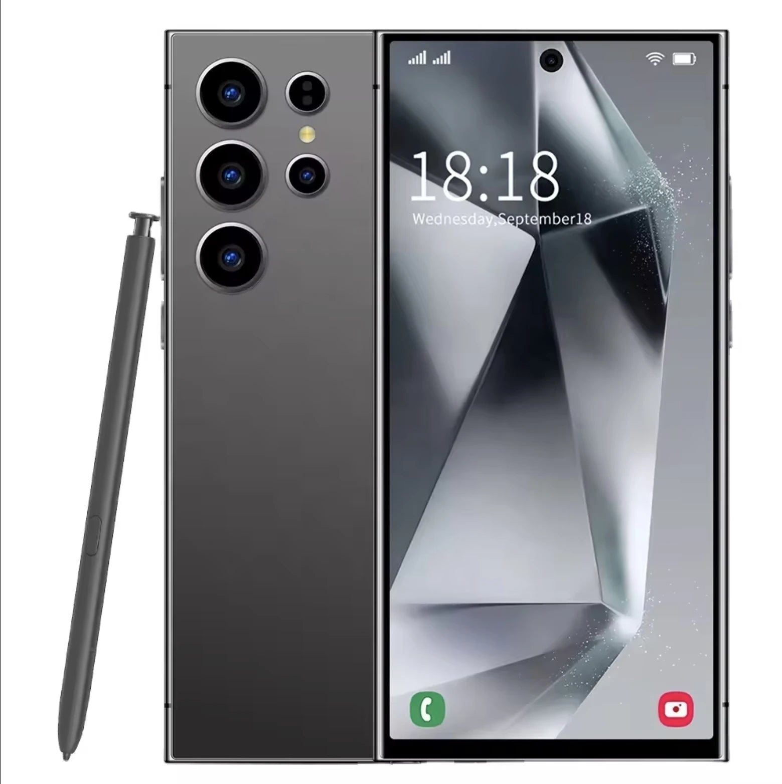 Tidesmit 5G Smartphone, 7.3 Inch AMOLED, 16GB RAM, 1TB Storage, Unlocked Black 16g 1TB Tidesmit