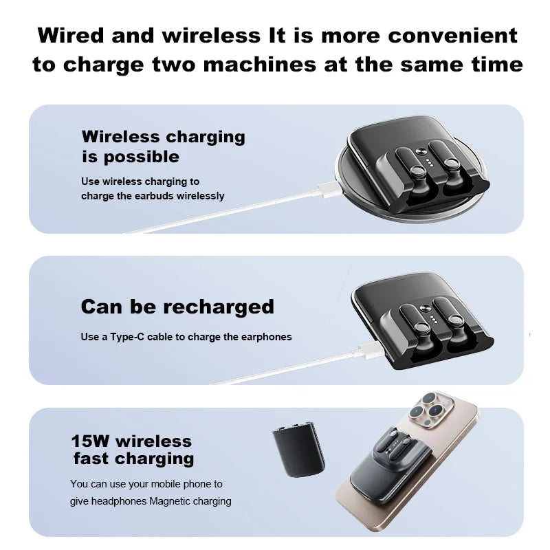 New Wireless Charging Headphone Magnetic Back Clip Earbuds HD Calls Earphones From Linx Factory Tidesmit