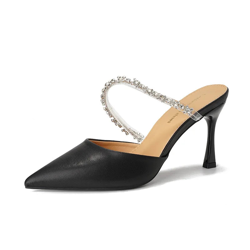Women's Solid High Heels Stiletto Heel Pointed Toe French Elegant Versatile Sandals