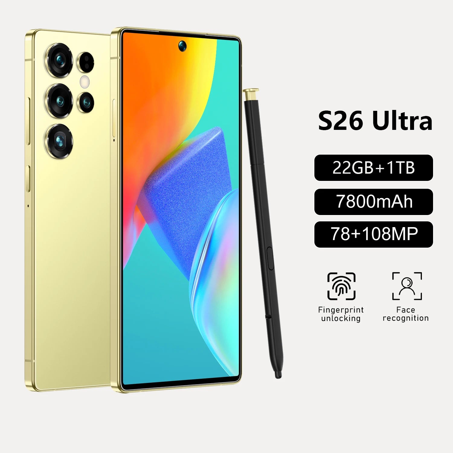 Tidesmit 5G Smartphone, 1TB Storage, 22GB RAM, AMOLED Display - Black Tidesmit